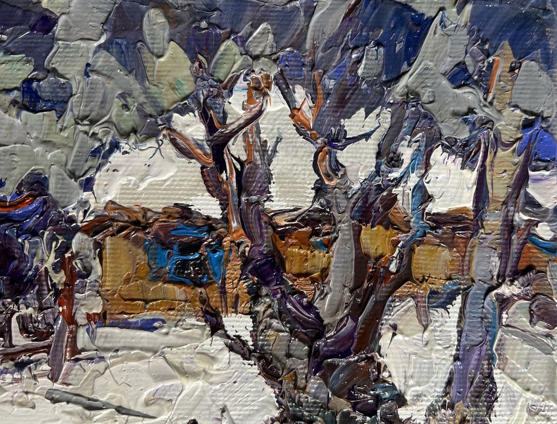 Oil painting Bullfinch in the yard Oksana Kalenyuk - 7