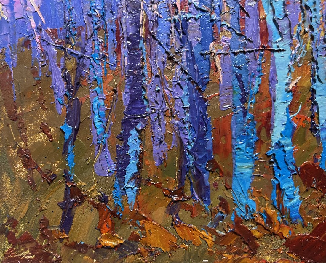 Oil painting Autumn coolness in the forest Oksana Kalenyuk - 2
