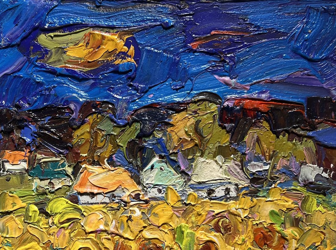 Oil painting Village fields Alex Kalenyuk - 2