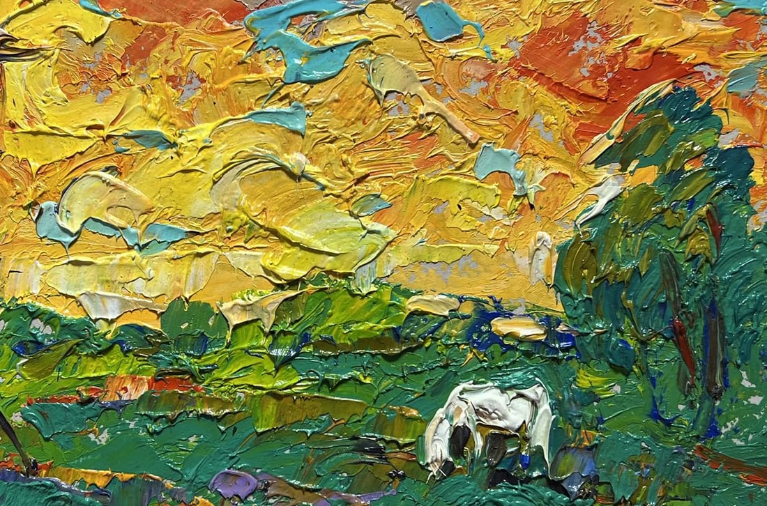 Oil painting Watch the bright sunset Alex Kalenyuk - 2