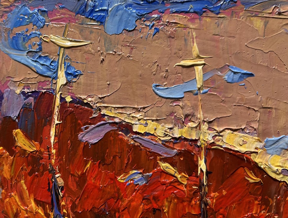 Oil painting Sailing on a boat into the sunset Oksana Kalenyuk - 7