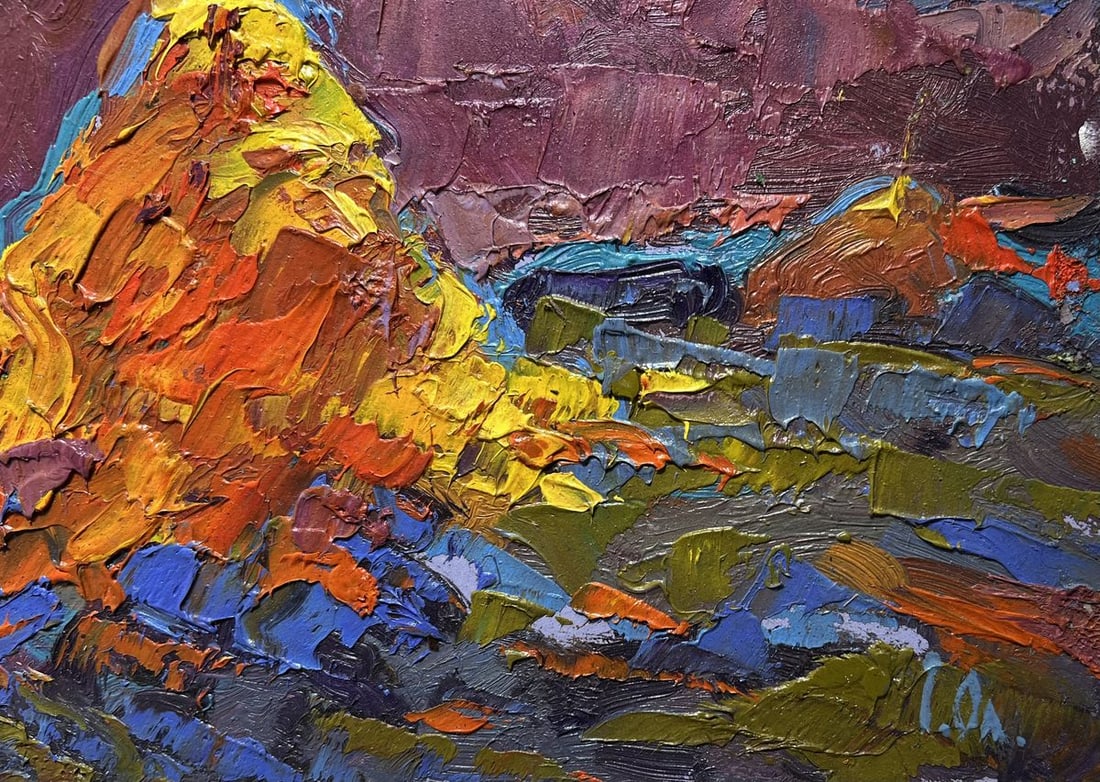 Oil painting Moonlit night in the field Alex Kalenyuk - 3