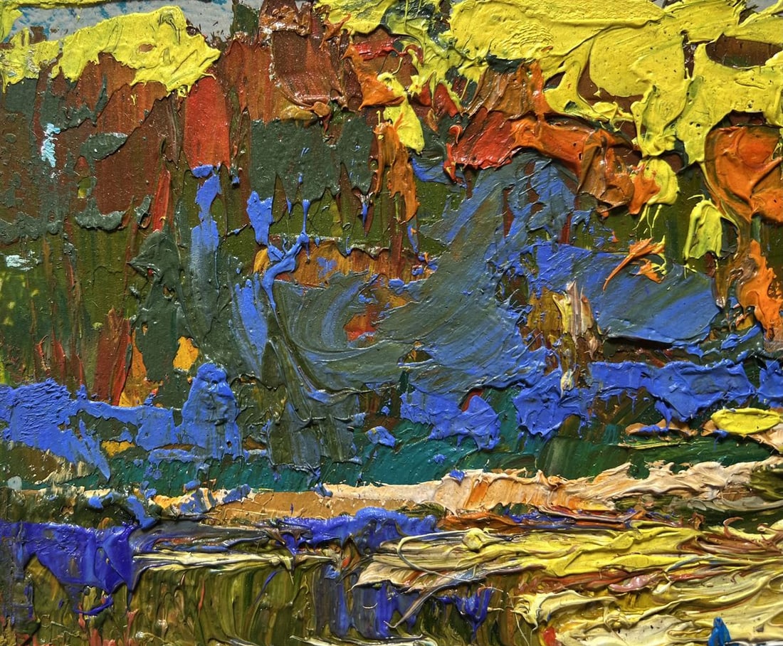 Oil painting The sun sets over the river Alex Kalenyuk - 6