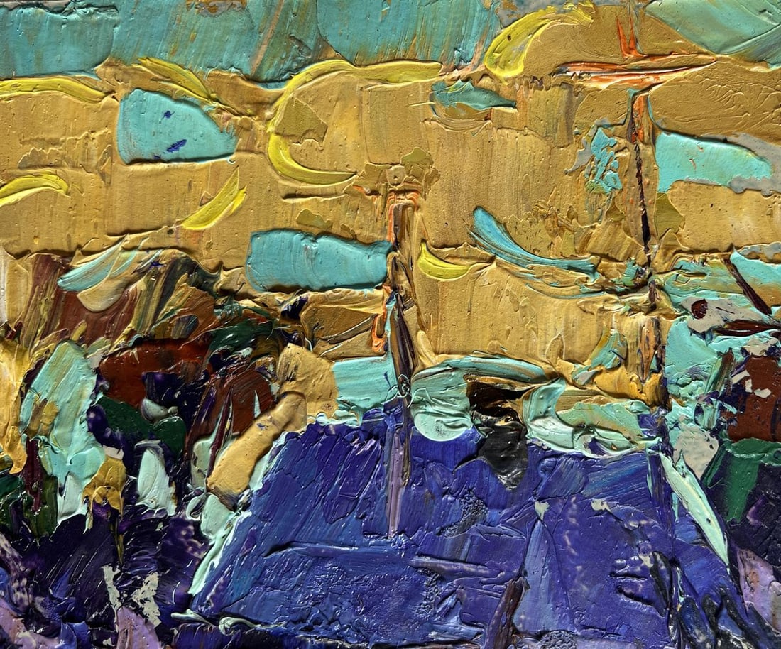 Oil painting Cold evening in the village Alex Kalenyuk - 6