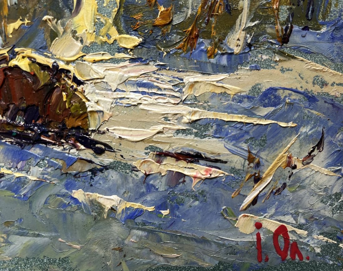 Oil painting Winter evening in the forest Alex Kalenyuk - 3