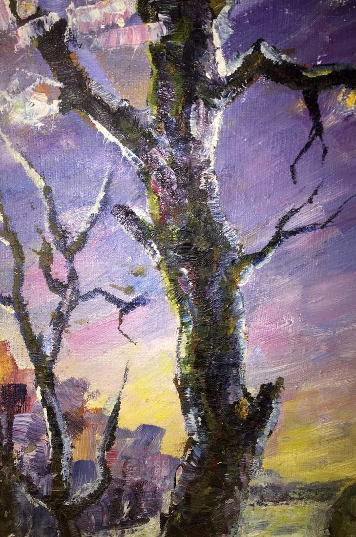 Wood oil painting - 5