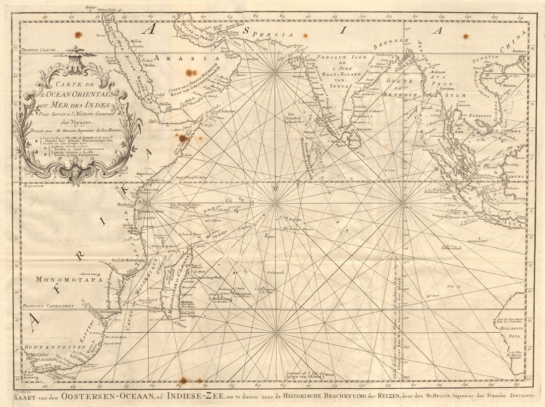 Carte de l’Ocean Oriental ou Mer des Indes' Indian Ocean BELLIN/SCHLEY 1747 map: Title: Carte de l’Ocean Oriental ou Mer des Indes' Indian Ocean BELLIN/SCHLEY 1747 map Description: Carte de l’Ocean Oriental ou Mer des Indes [Map of the Oriental Ocean or Indian Ocean] b