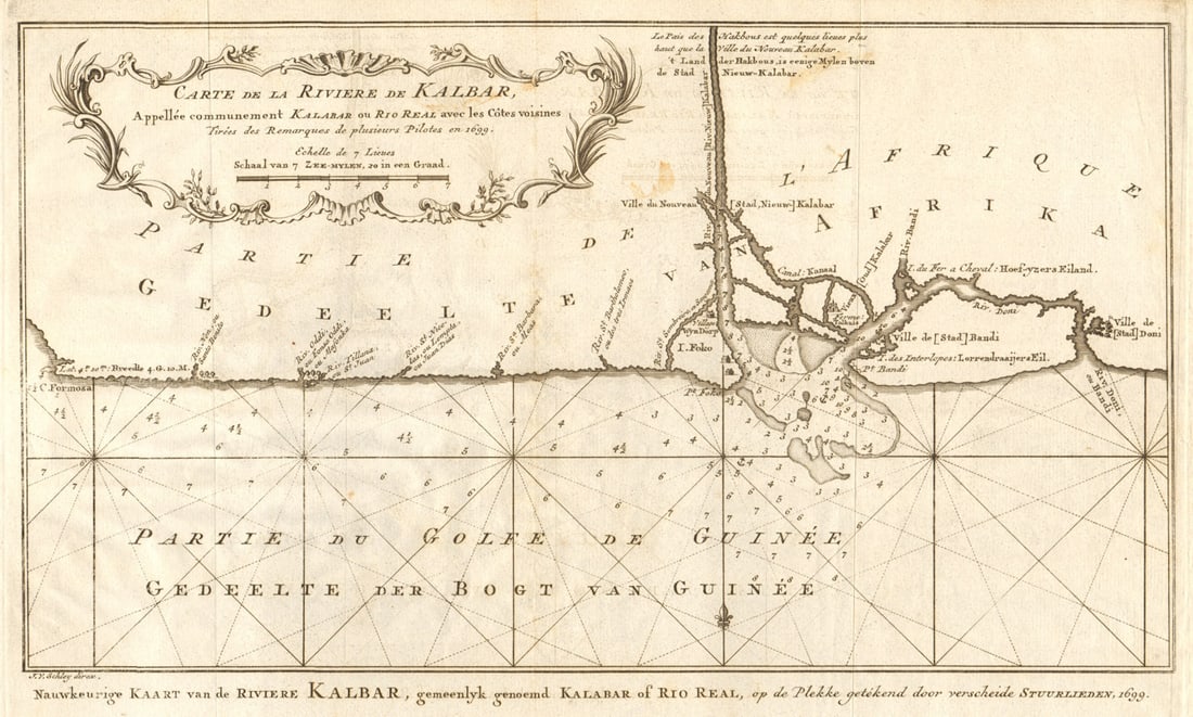 Carte de la Rivière de Kalbar…'. Calabar River, Nigeria. BELLIN/SCHLEY 1748 map: Title: Carte de la Rivière de Kalbar…'. Calabar River, Nigeria. BELLIN/SCHLEY 1748 map Description: Carte de la Rivière de Kalbar, appellée communement Kalabar, ou Rio Real, avec