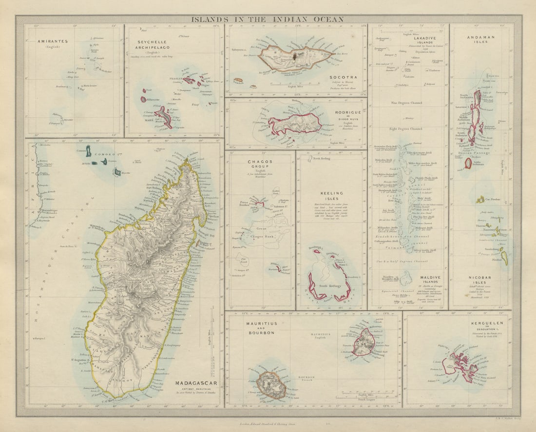 INDIAN OCEAN Madagascar Seychelles Maldives Mauritius Réunion. SDUK 1874 map: Title: INDIAN OCEAN Madagascar Seychelles Maldives Mauritius Réunion. SDUK 1874 map Description: ISLANDS IN THE INDIAN OCEAN. Madagascar, Amirantes, Seychelle Archipelago, Socotra, Lakadive