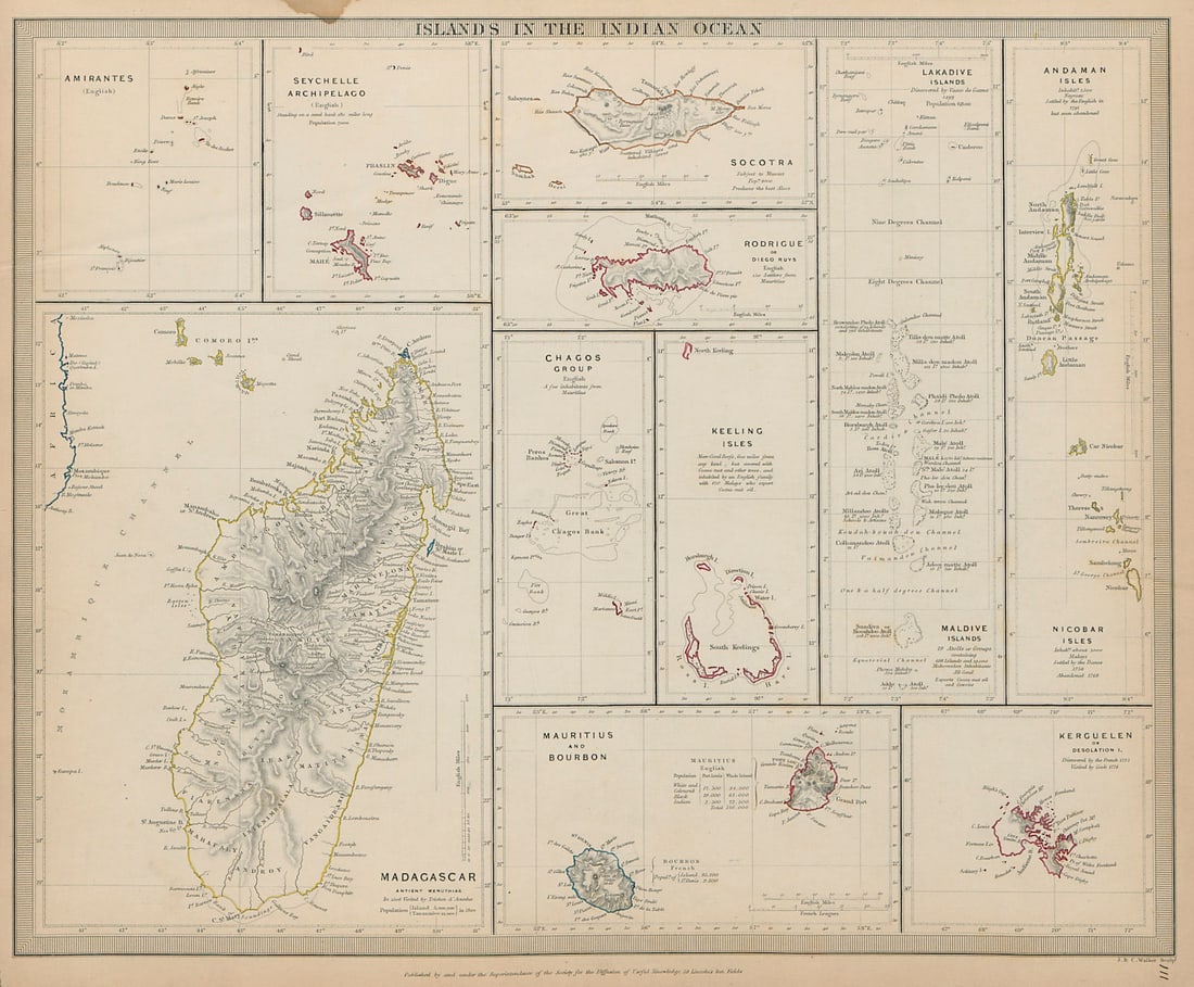 INDIAN OCEAN Madagascar Maldives Seychelles Mauritius Réunion SDUK 1844 map: Title: INDIAN OCEAN Madagascar Maldives Seychelles Mauritius Réunion SDUK 1844 map Description: ISLANDS IN THE INDIAN OCEAN. Madagascar, Amirantes, Seychelle Archipelago, Socotra, Lakadive