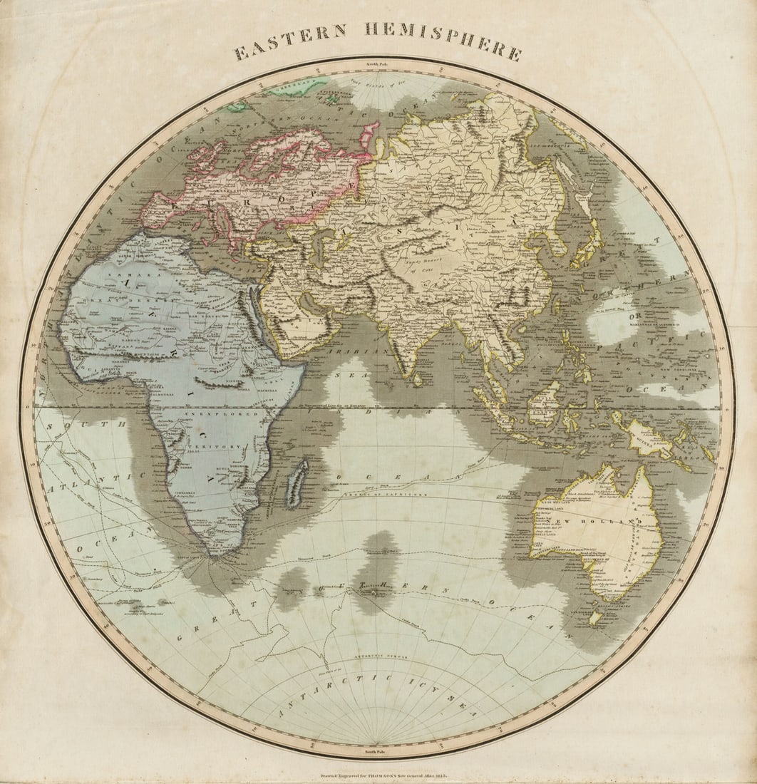 Eastern hemisphere. Europe Africa Asia Australasia. THOMSON 1817 old map: Title: "Eastern hemisphere". Europe Africa Asia Australasia. THOMSON 1817 old map Description: Eastern hemisphere'. Drawn & engraved for John Thomson's "New General Atlas". Published Published in 1817