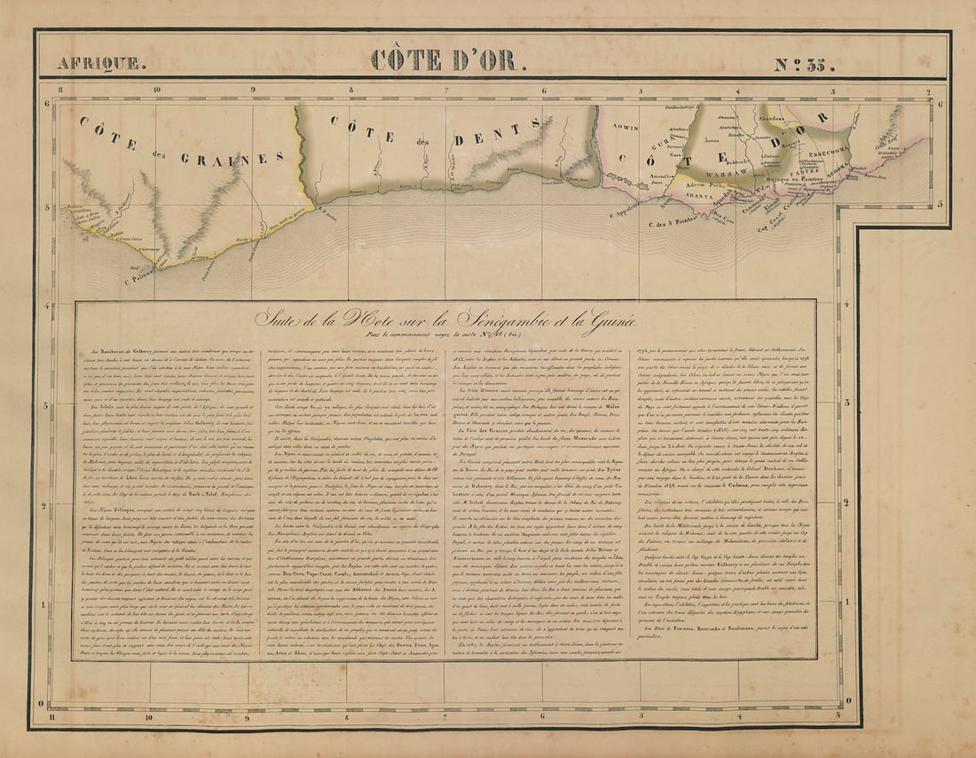 Afrique. Côte d'Or 35 Ivory Coast, Ghana & eastern Liberia VANDERMAELEN 1827 map: Title: Afrique. Côte d'Or 35 Ivory Coast, Ghana & eastern Liberia VANDERMAELEN 1827 map Description: Afrique - Côte d'Or [Suite de la l'cote sur la Sénégambie et la Guinée] - 