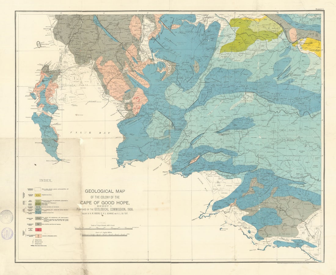 Geological map of the Colony of the Cape of Good Hope—Sheet 1—Cape Town 1906 (1 of 1)