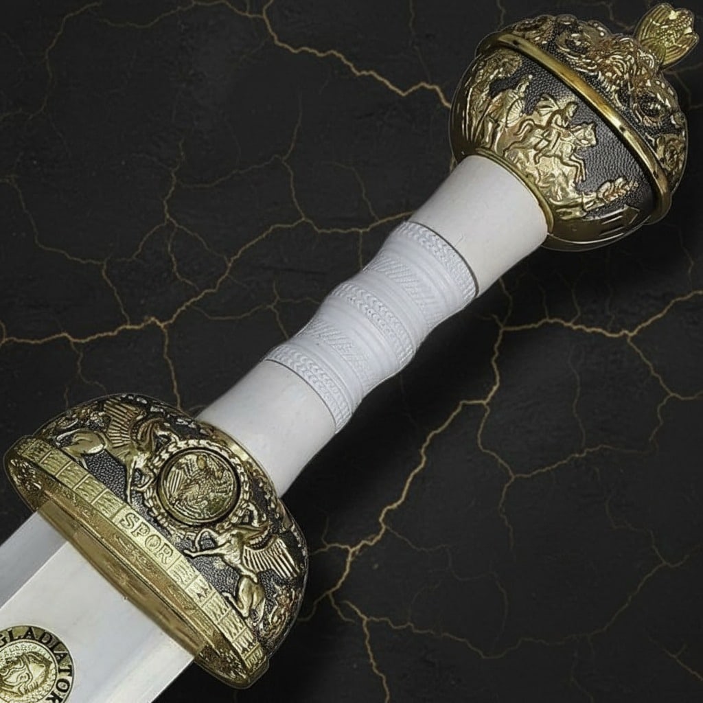23" Decorative Gladiator Sword Stainless Steel Blade Wood Metal Hilt Costume - 2