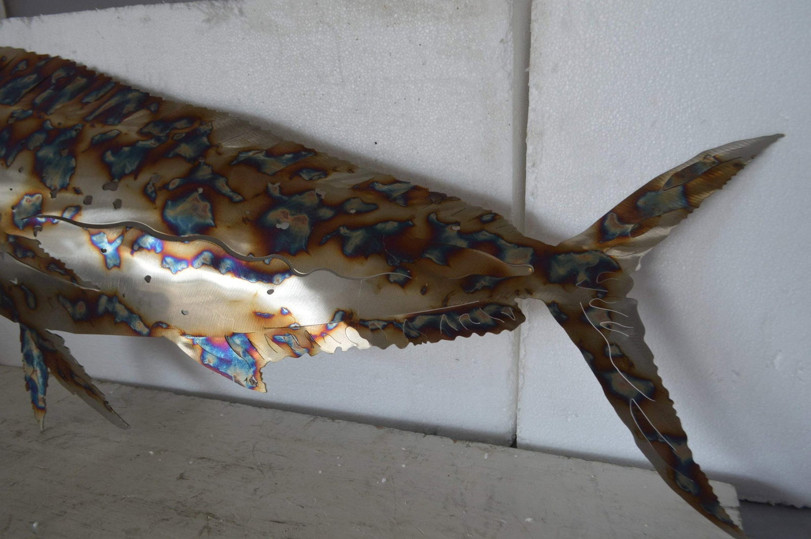 Mahi Mahi laser cut steel wall mounted - Size: 33"L x 2"W x 13"H. - 6