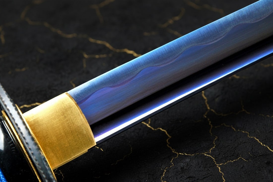 1095 Carbon Steel Japanese Samurai Katana Hand-Forged Full Tang Blue Blade - 8