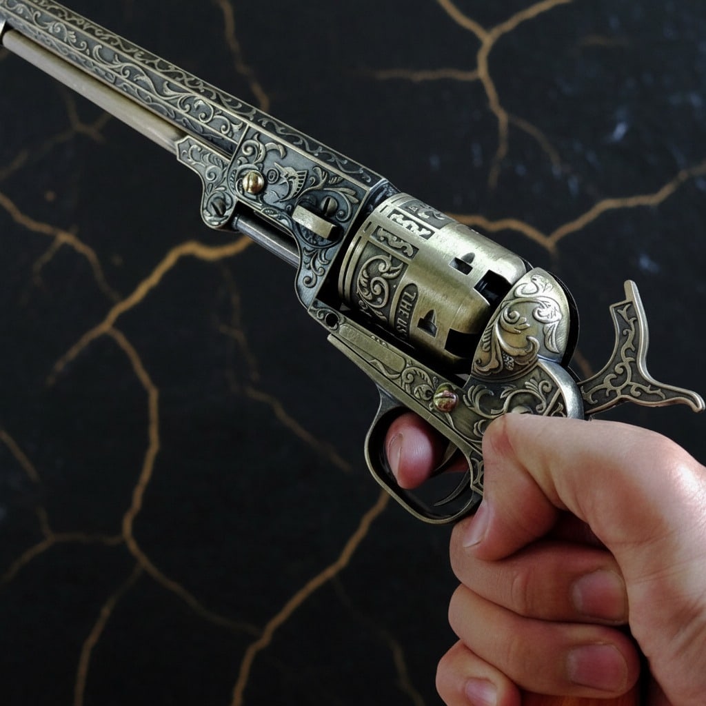 Vintage Style Western Outlaw Revolver Non-Firing Black Powder Replica - 3