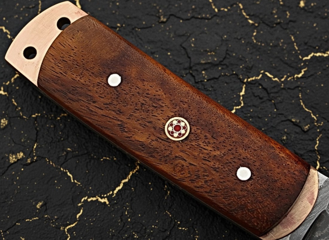 Handmade Damascus Steel Tanto Hunting Knife Cocobolo Wood Handle 1095HC - 5