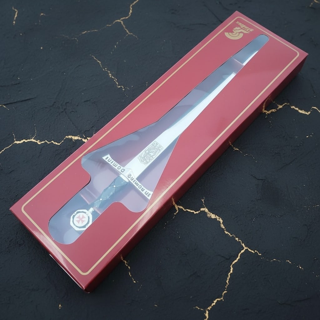 Medieval Knight Sword Letter Opener, Zinc Alloy Unsharpened Desk Accessory - 5