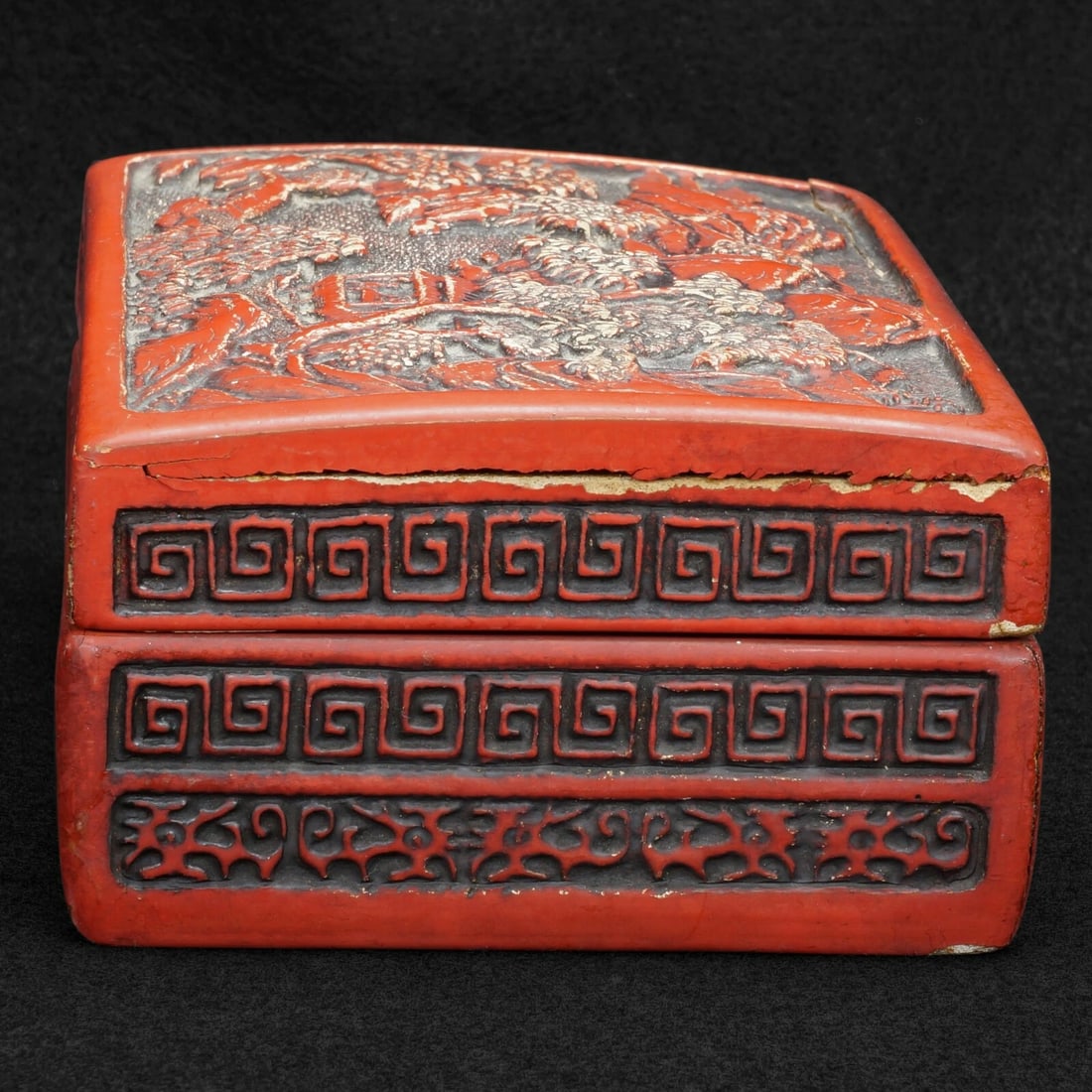 Chinese Republic Era Cinnabar Lacquer Box - 4