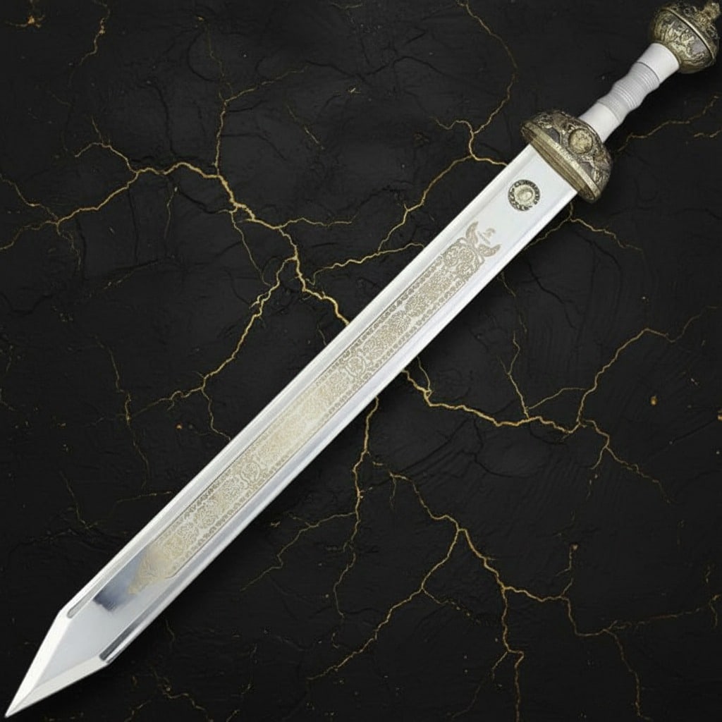 Decorative Gladiator Sword Stainless Steel Blade Wood Metal Handle Replica - 2
