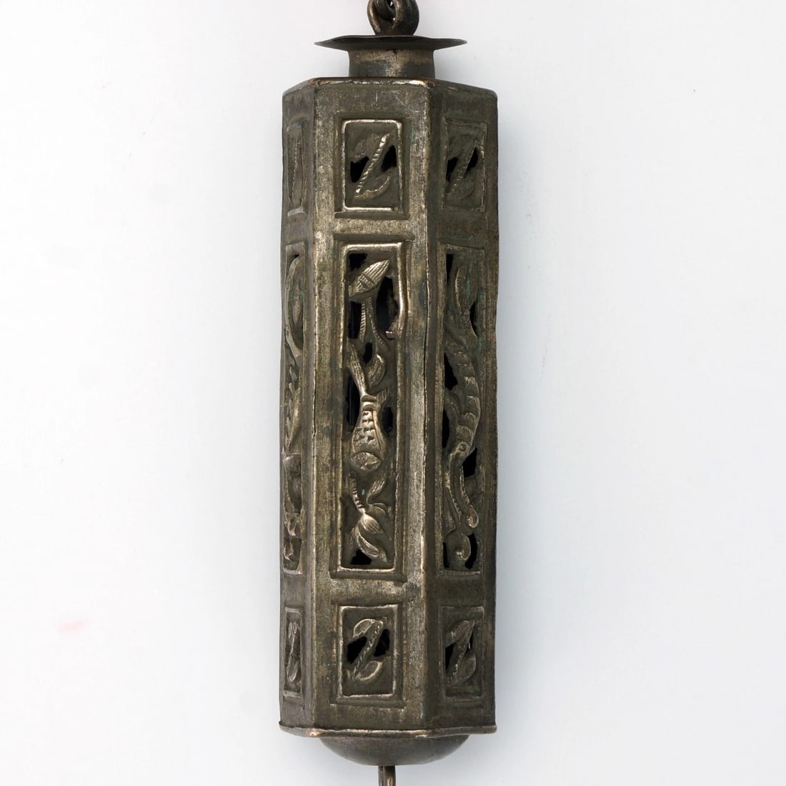 19th C Chinese Silver Carnelian Needle Case - 3