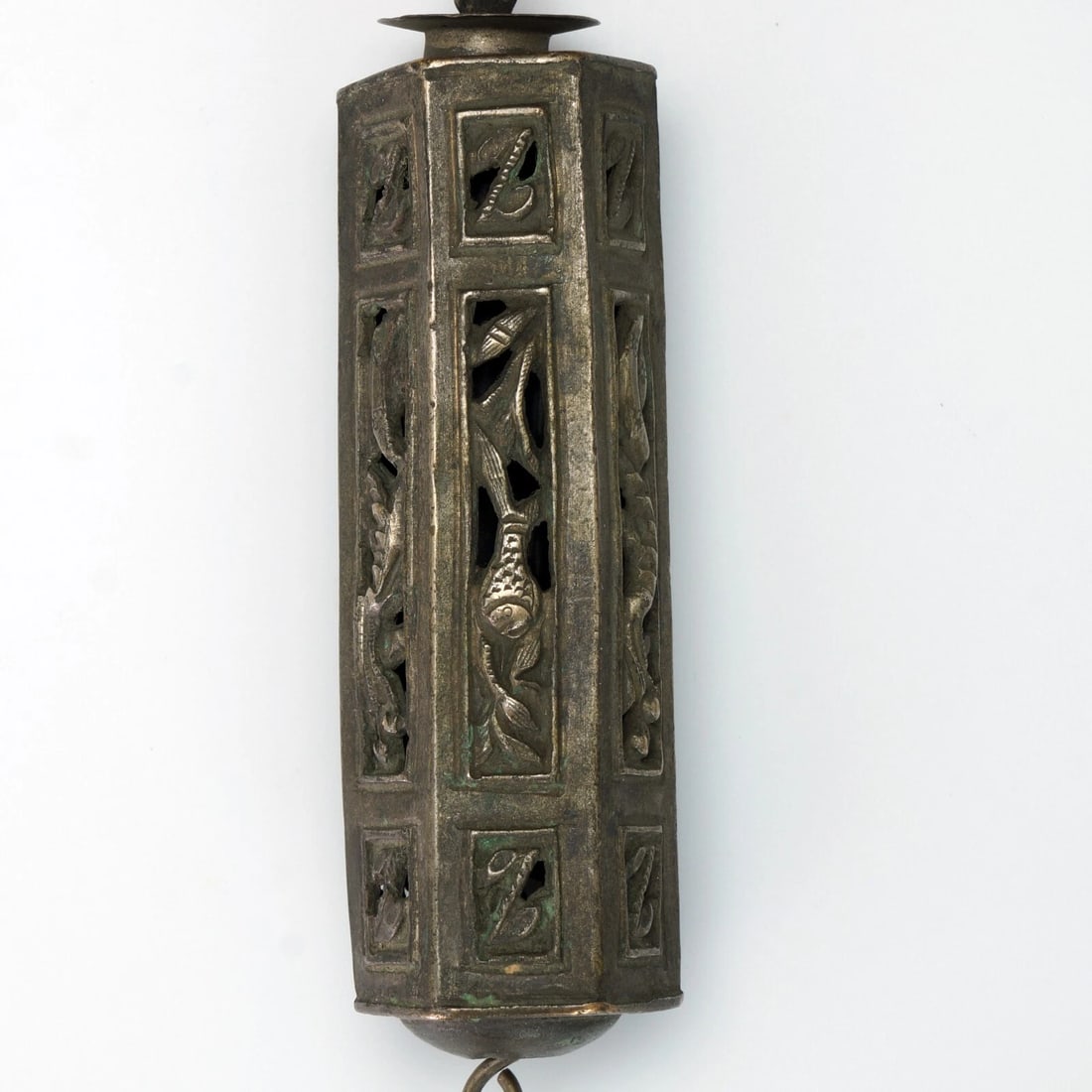 19th C Chinese Silver Carnelian Needle Case - 4