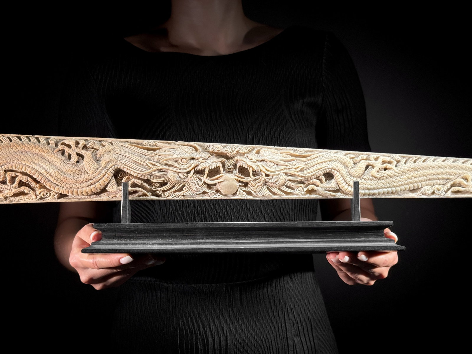 Extra large carved swordfish - Double Dragon motif - 10