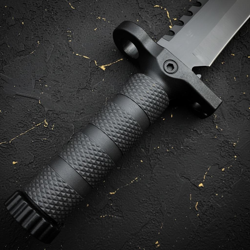 12.5" Military Survival Knife with Sawback Fixed Blade, Fire Starter and Compass - 3