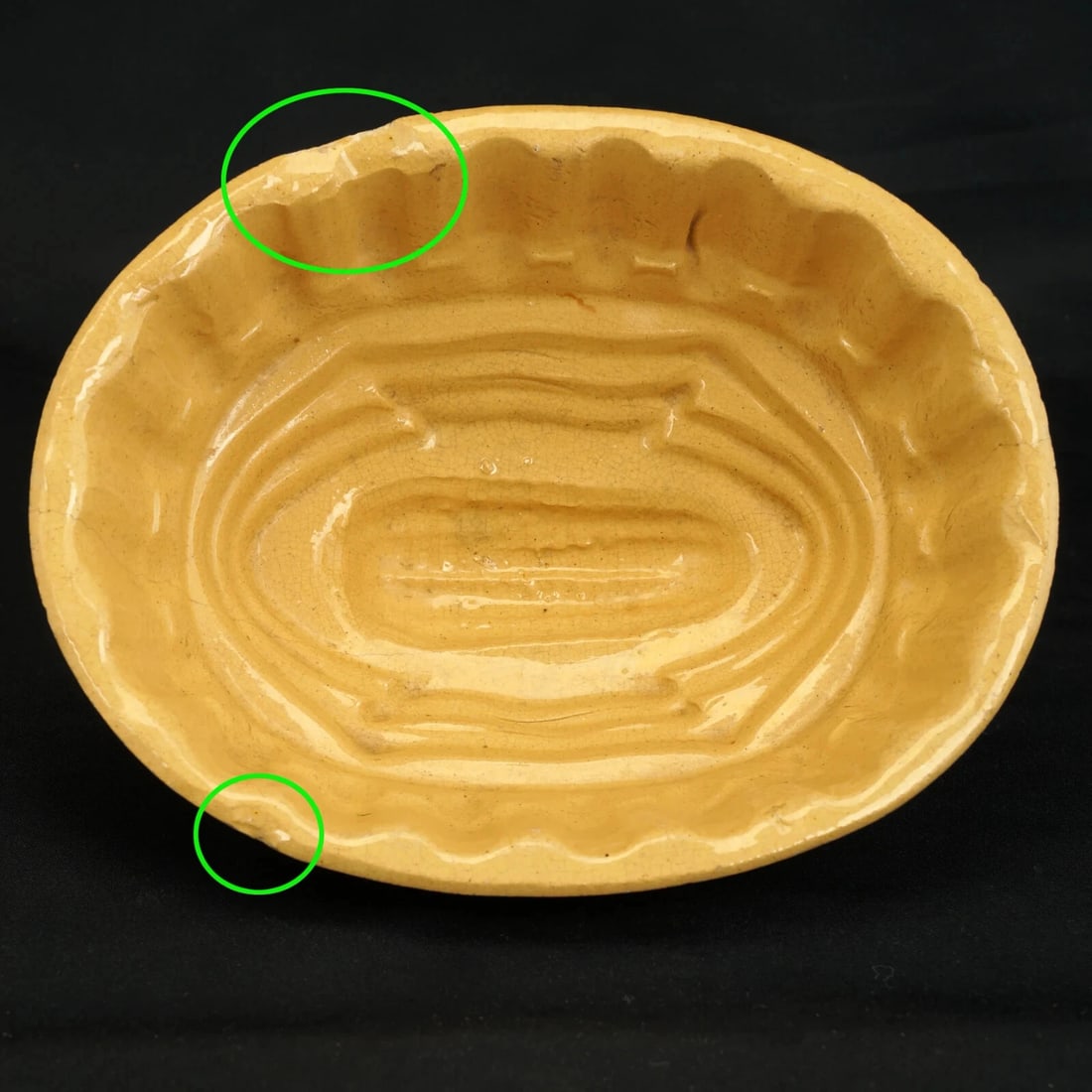 Yellowware Food Mold Corn Design circa 1900 - 2