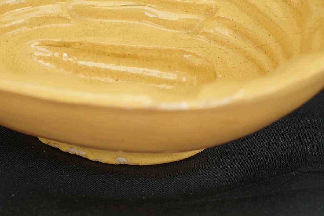 Yellowware Food Mold Corn Design circa 1900 - 7