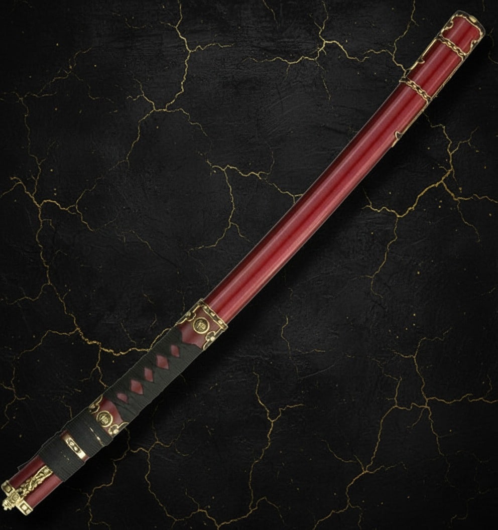 29" Carbon Steel Samurai Katana Sword Rayskin Leather Wrapped Handle - 3