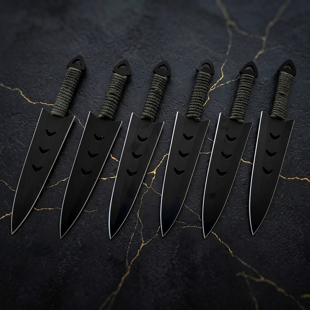 6pc Tactical Knife Set Stainless Steel Blades With Leg Holster Emergency - 4