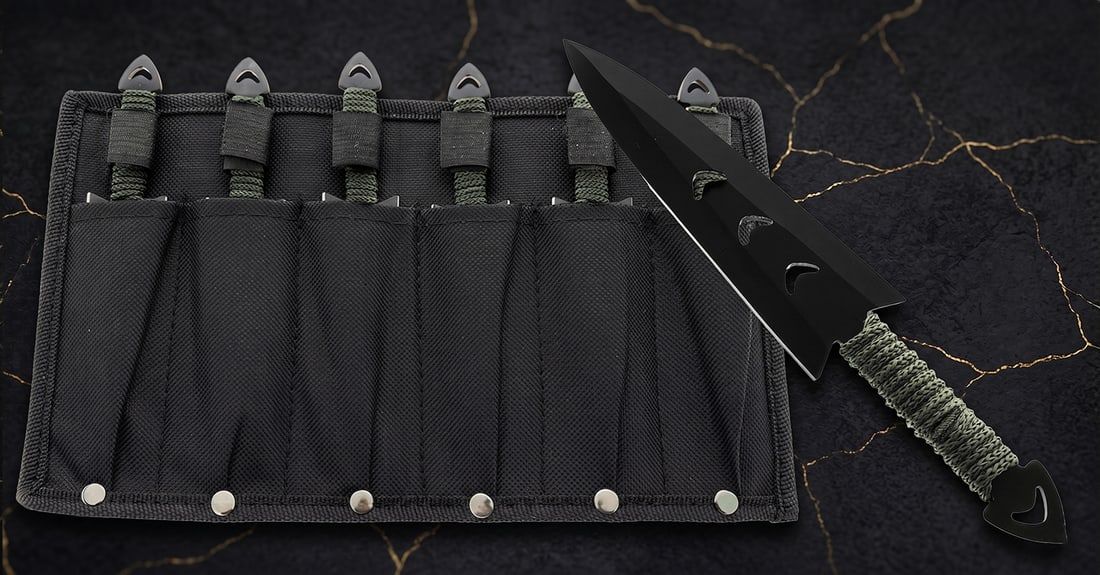 6pc Tactical Knife Set Stainless Steel Blades With Leg Holster Emergency - 5
