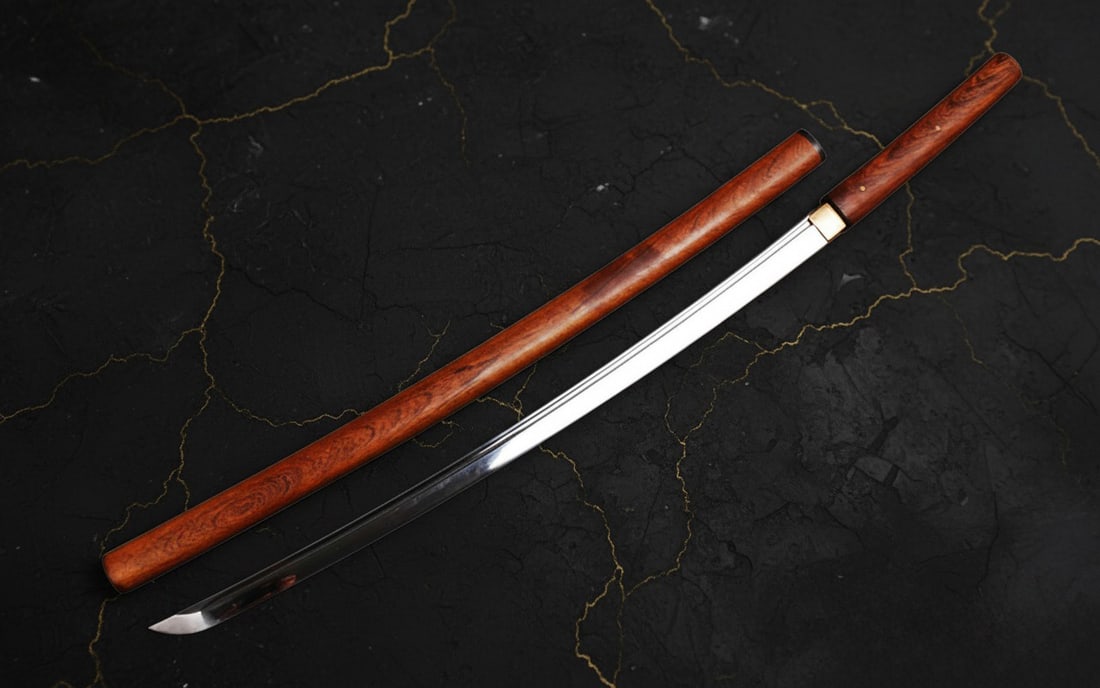 Hand-Forged T10 Steel Katana, Sharp Full Tang Samurai Sword, Rosewood Finish - 4