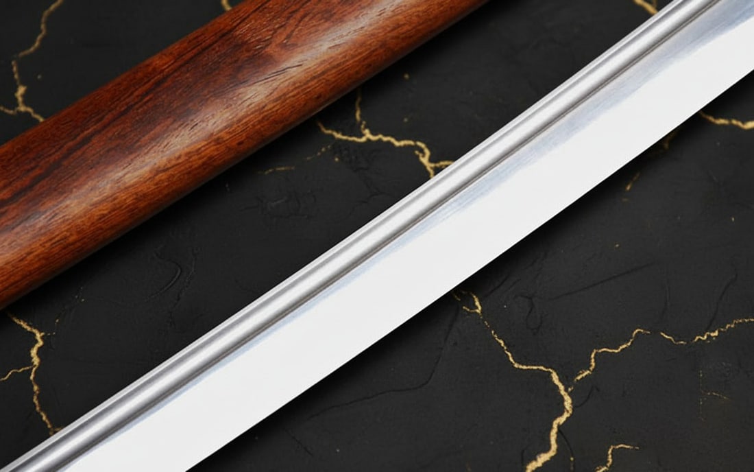 Hand-Forged T10 Steel Katana, Sharp Full Tang Samurai Sword, Rosewood Finish - 6