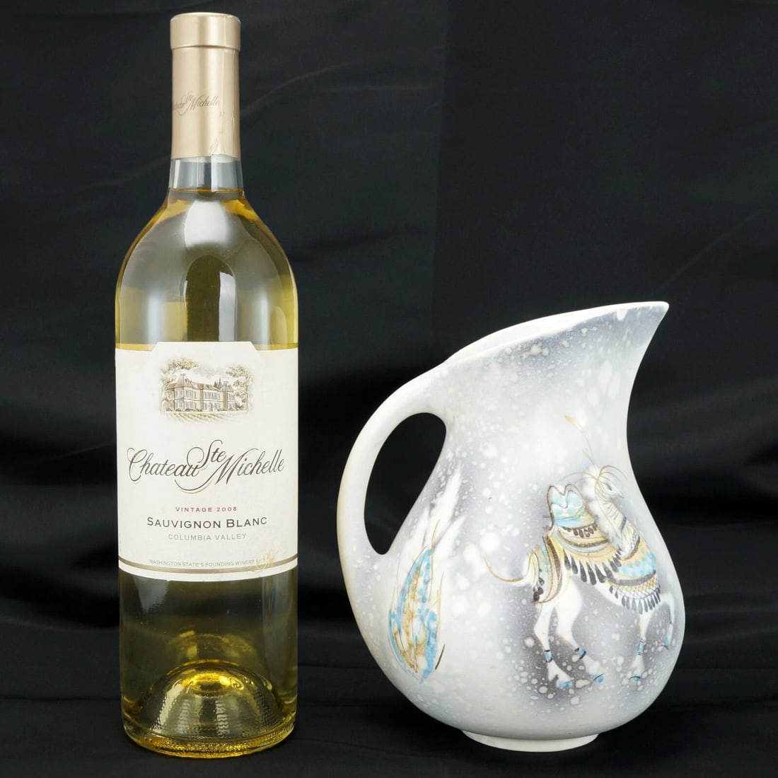 1950s Sascha Brastoff Pitcher Hand Painted - 2