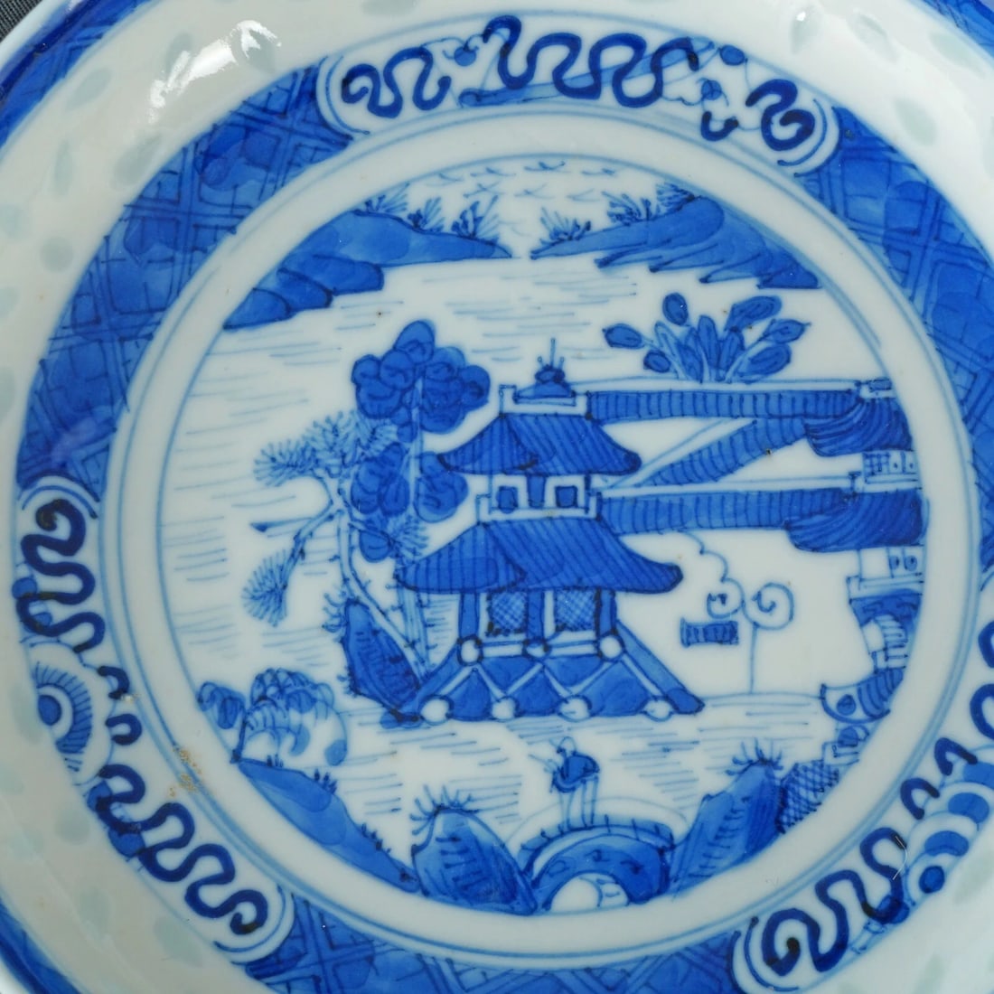 Three Chinese Rice Pattern Dishes Circa 1900 - 4