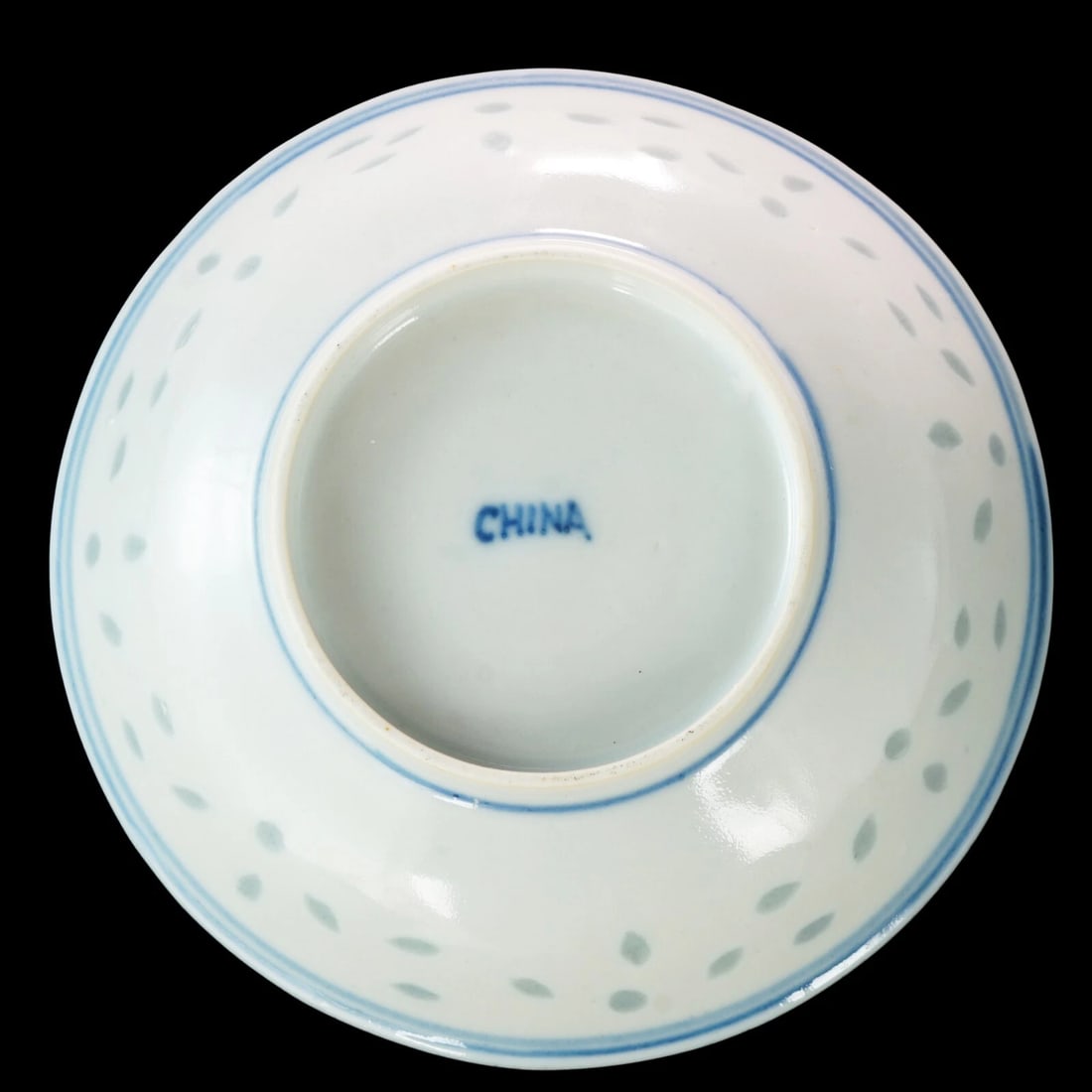 Three Chinese Rice Pattern Dishes Circa 1900 - 8