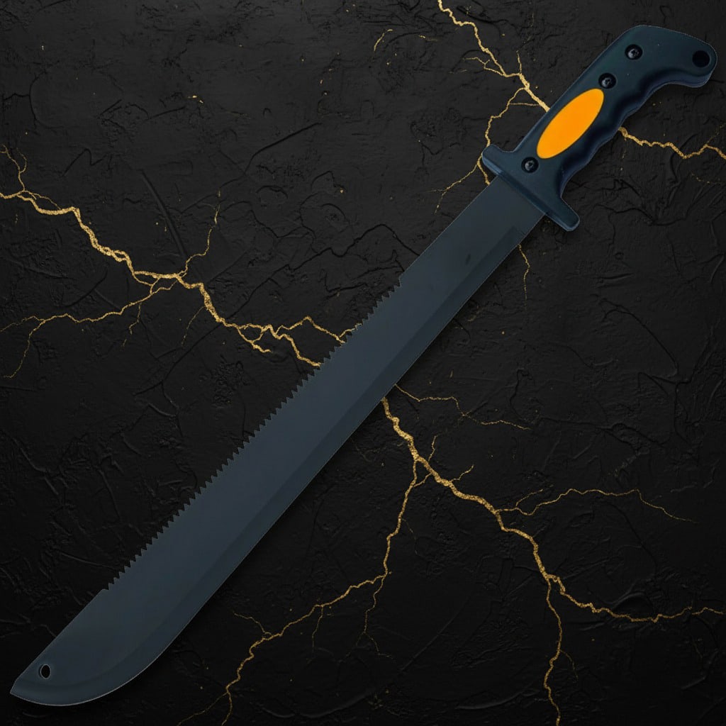 23.5" Full Tang Combat Machete Tactical Fixed Blade Survival Knife Black - 3