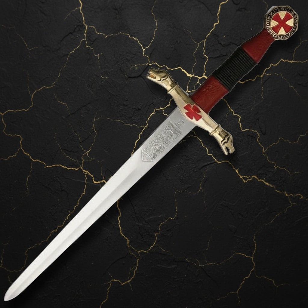 10.5" Decorative Fixed Blade Knife Stainless Steel Metal Handle Unsharpened - 2