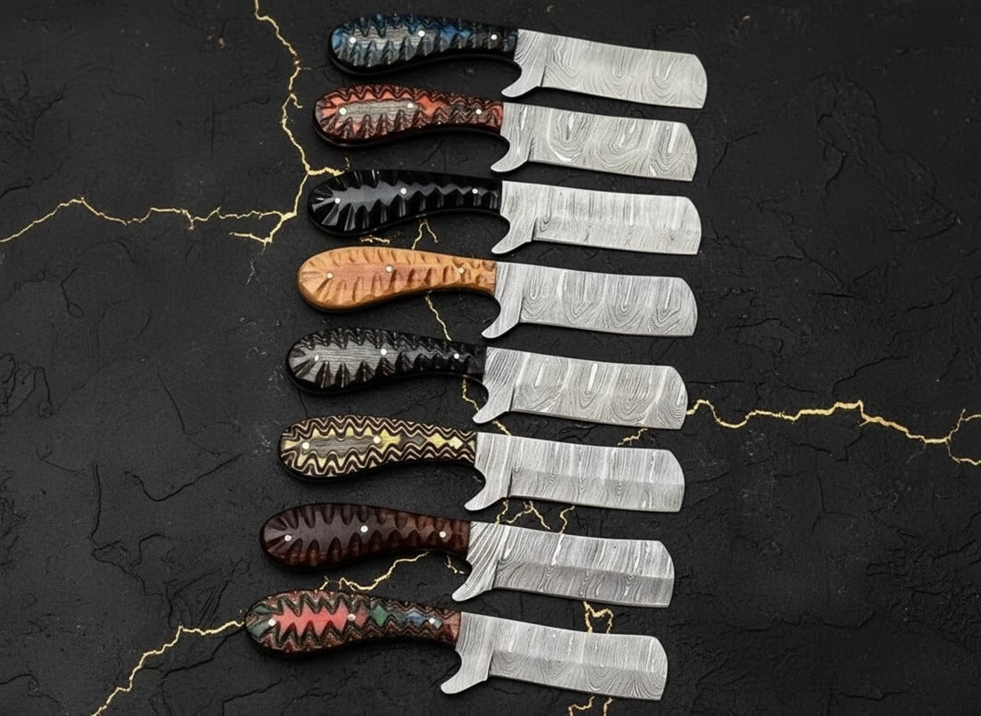20pc Damascus Steel Skinning Knives Handmade Bull Cutter Hunting Blades USA - 2