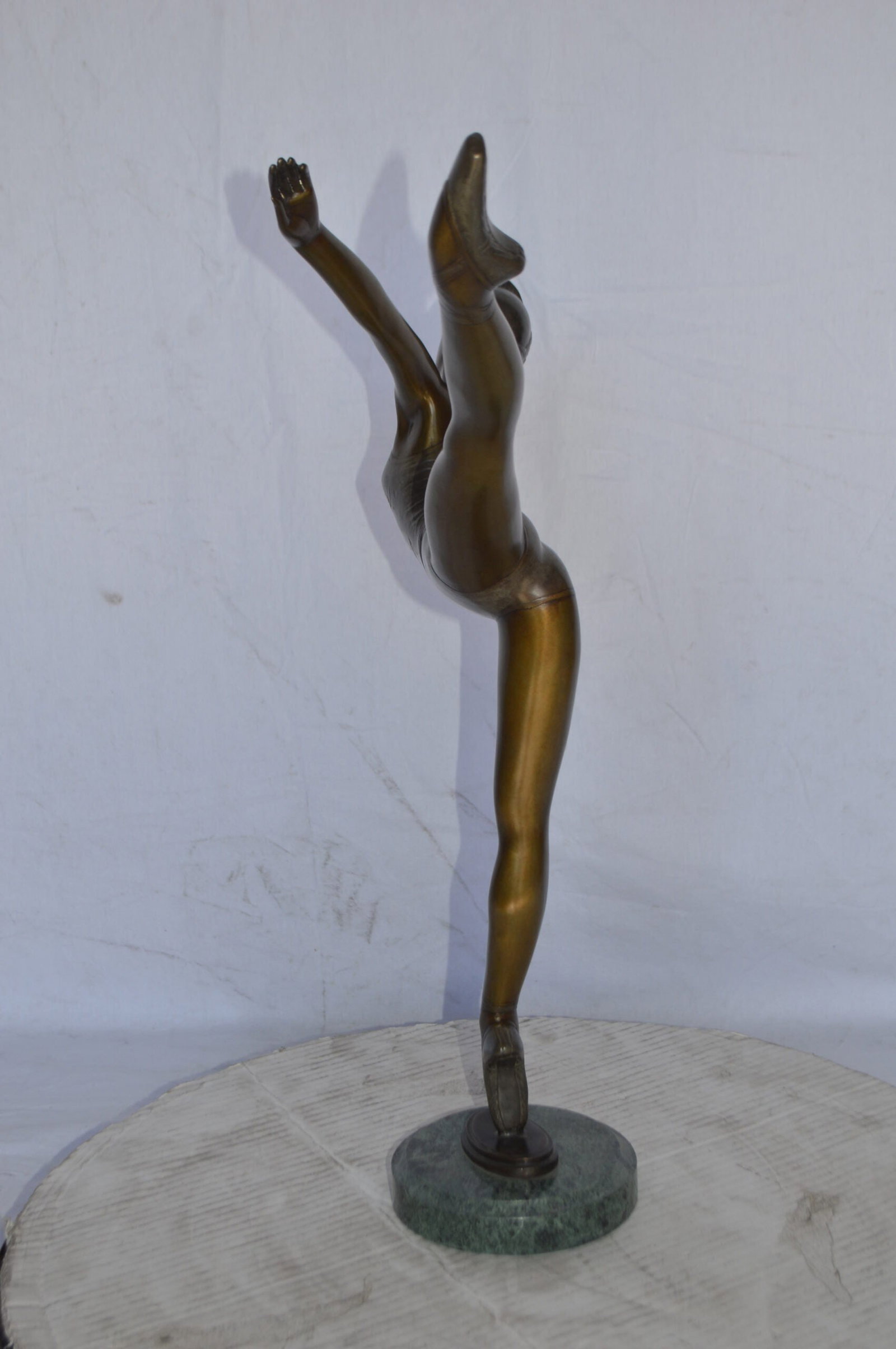 Ballerina Dancing in Action Bronze Statue - Size: 25"L x 8"W x 29"H. - 7