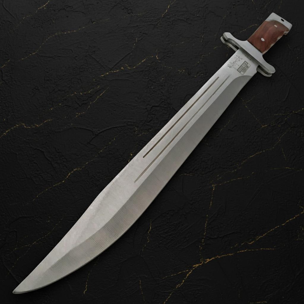 18 Inch Full Tang Combat Machete Knife with Wood Handle Outdoor Hunting Sword and Sheath - 2