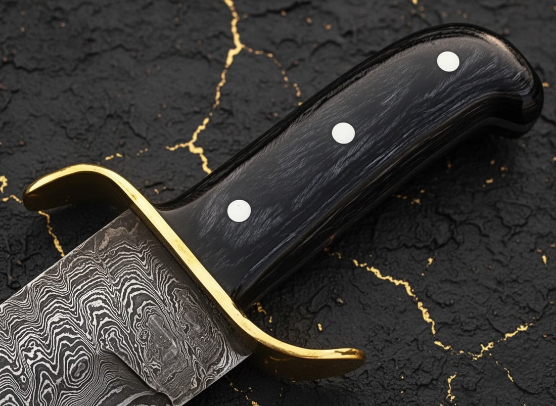 Hand-Forged Damascus Steel Bowie Knife Custom Traditional Fixed Blade - 2