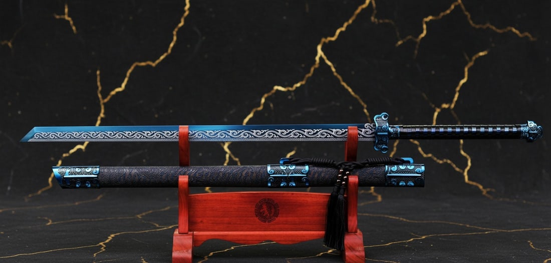 Hand-Forged 1095 Steel Ninja Katana Functional Straight Japanese Broadsword - 2