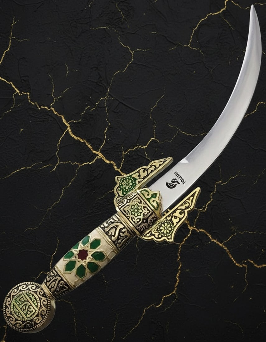 7.5" Decorative Arab Dagger Stainless Steel Blade Ornate Metal Alloy Handle - 2