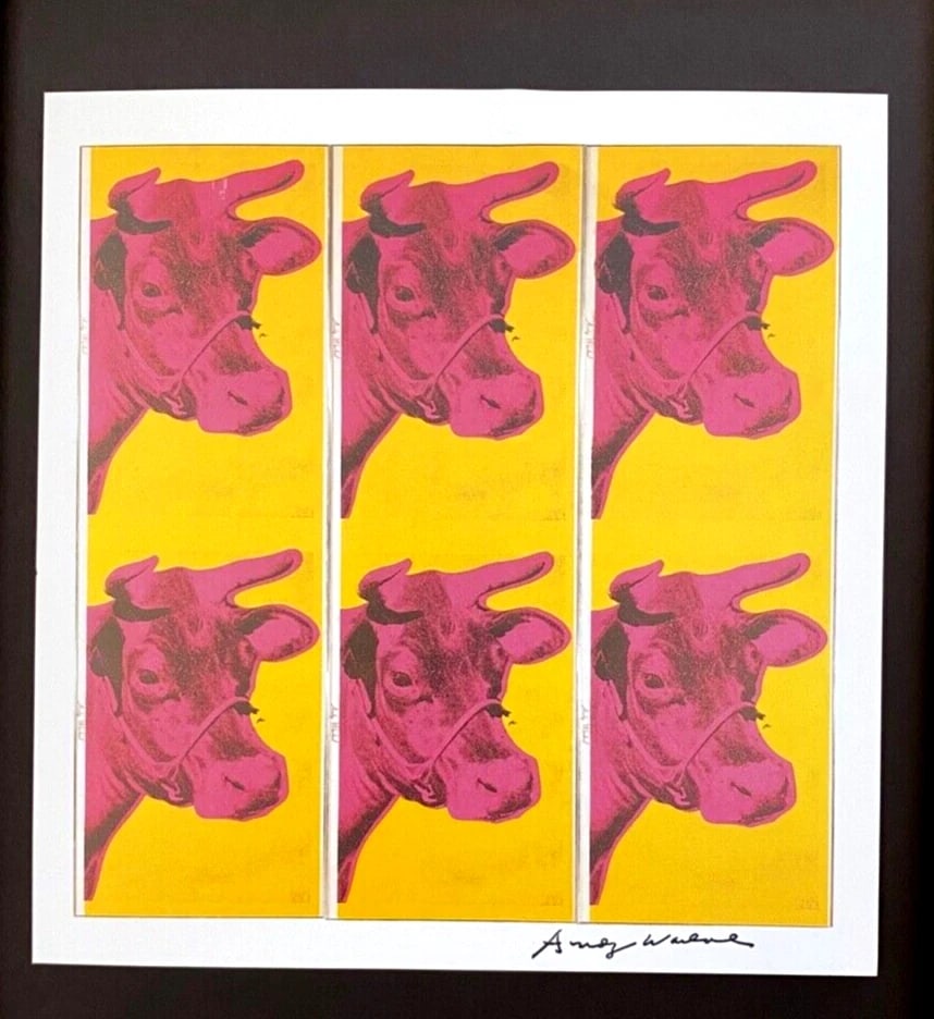 Andy Warhol | Vintage 1984 Cows Print Signed | Mounted and Framed! - 2