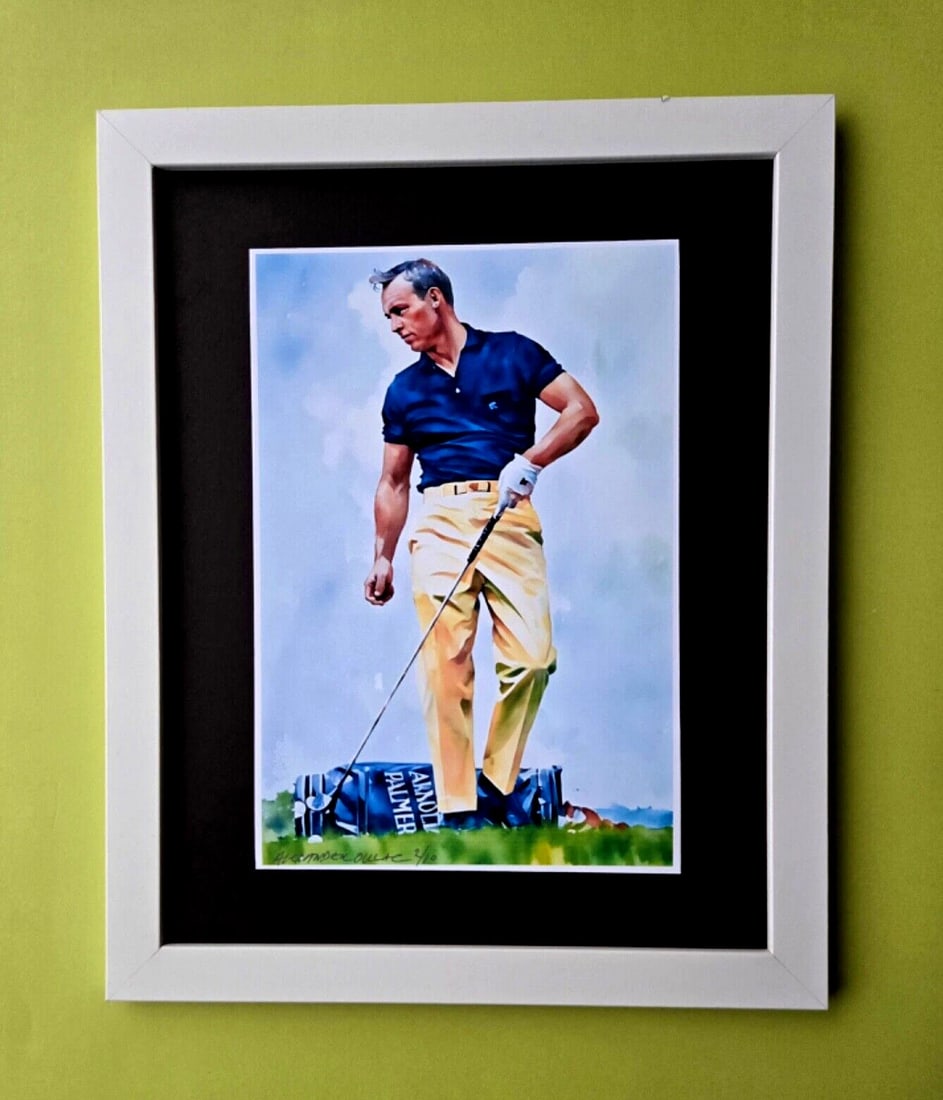 ALEXANDER DULAC | ARNOLD PALMER GOLF Hand Signed Print Ed. of 10 | COA: My art is a celebration of the grandeur and splendor of the Legends of our Time. Through my portraits, I seek to immortalize those who not only define but also inspire aspiration and luxury in our con