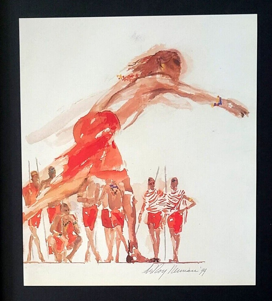 LeRoy Neiman 1994 Signed Pop Art Print Africa Safari Mounted and Framed - 2